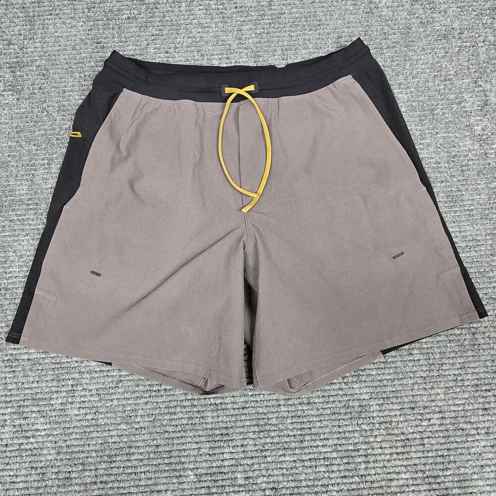 Lululemon Surge Mens Small S Shorts 6" Lined Iron Grey Black  LM7AW7S Running